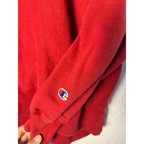 IU Indiana University Weave Red Crewneck Sweatshirt Logo Print Pullover Large - Picture 3 of 4